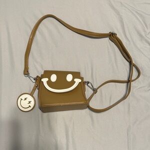 Tan Smiley Crossbody Bag